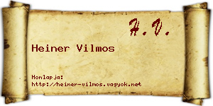 Heiner Vilmos névjegykártya